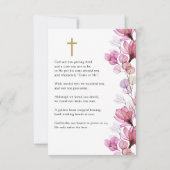 ピンクフローラ追悼式祈りの言葉フォトカード (裏面)