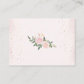 ピンクフローラ金ゴールドガールベビーシャワーおむつラッフル エンクロージャーカード (裏面)