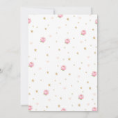 ピンクフローラ金ゴールドグリッターの馬の誕生日パーティー サンキューカード (裏面)