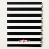 ピンクフローラ金ゴールドストライプ白黒結婚ズ プランナー手帳 (裏面)