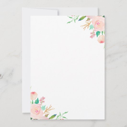 ピンクフローラ金ゴールドティアラキンセアニラ15誕生日 招待状 (裏面)