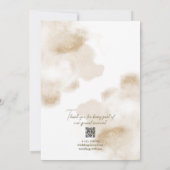 ピンクフローラ金ゴールドフレームシック結婚ミニマリスト 招待状 (裏面)