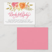 ピンクフローラ金ゴールドブックforベイブライダルシャワー エンクロージャーカード (正面/裏面)