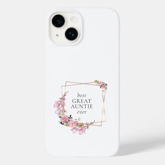ピンクフローラ金ゴールドリース パーソナライズされた Case-Mate iPhoneケース (裏面)