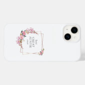 ピンクフローラ金ゴールドリース パーソナライズされた Case-Mate iPhoneケース (裏面 (横))