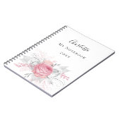ピンクフローラ銀葉の白エレガント名 ノートブック (左側)