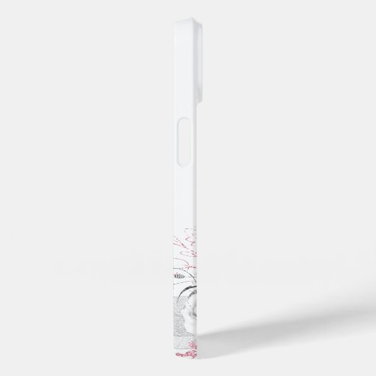 ピンクフローラ銀葉の白エレガント名 Case-Mate iPhoneケース (裏面 / 右)