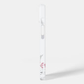 ピンクフローラ銀葉の白エレガント名 Case-Mate iPhoneケース (裏面 / 左)