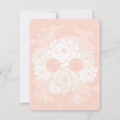 ピンクフローラ開花ス結婚メイソンJAR'S Thank You 招待状 (裏面)