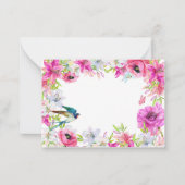 ピンクフローラ開花 芸術的 ノートカード (正面)