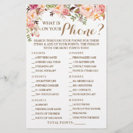 ピンクフローラ電話シャワーゲームカードの内容 チラシ