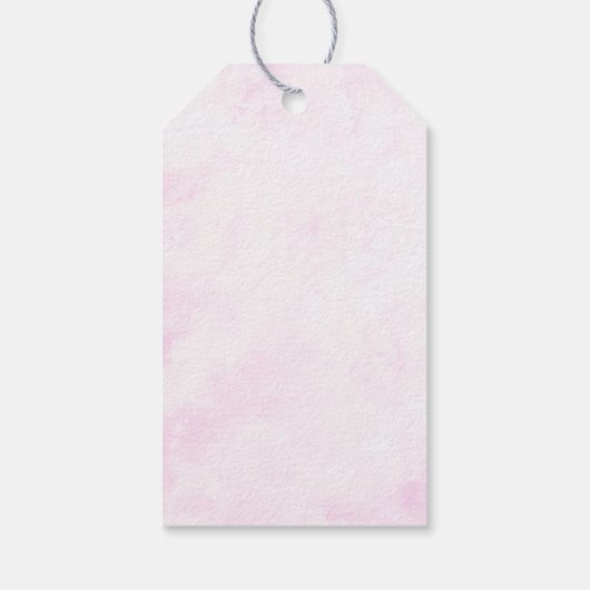 ピンクフローラ電話ブーパーソナライズされたス ギフトタグ (裏面)