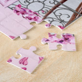 ピンクフローラ電話ブーパーソナライズされたス ジグソーパズル (側面)