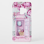 ピンクフローラ電話ブーパーソナライズされたス Case-Mate SAMSUNG GALAXY S9ケース<br><div class="desc">ピンク色の電話ボックスが花で飾られ、近くの木がピンク色の花を地面に落とす美しい電話ケース。自分の名前でパーソナライズできる。</div>