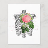 ピンクフローラ骨格ゴシック結婚式招待状 チラシ (裏面)