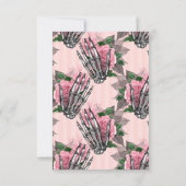 ピンクフローラ骨格ゴシック結婚式招待状 出欠カード (裏面)