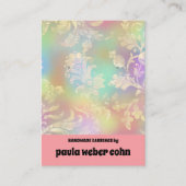 ピンクフローラ高級イヤリングディスプレイビジネスカード 名刺 (正面)