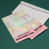 ピンクフローラ高級イヤリングディスプレイビジネスカード 名刺