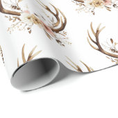 ピンクフローラ鹿〔雄ジカの〕枝角 ラッピングペーパー (ロールコーナー)