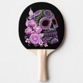 ピンクフローラ黒糖スカルの日の死 卓球ラケット (正面)