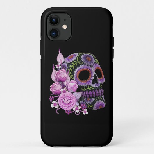 ピンクフローラ黒糖スカルの日の死 Case-Mate iPhoneケース (裏面)