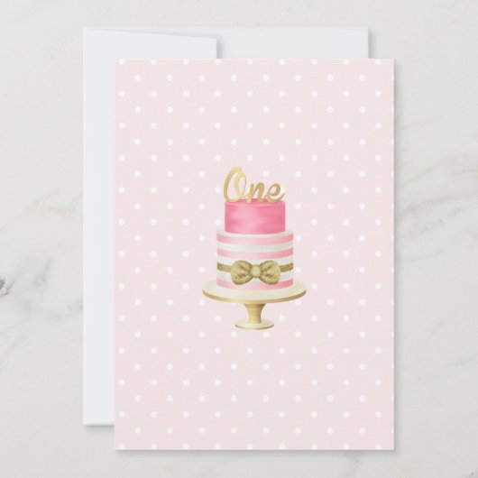 ピンクフローラ1日目の誕生日初招待状 招待状 (裏面)