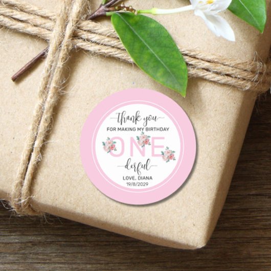 ピンクフローラ1歳 ラウンドシール