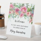 ピンクフローラ100thバースデーパーティーへようこそ 台座サイン (インサイチュ)