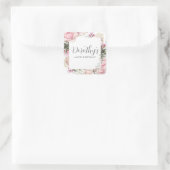 ピンクフローラ100thバースデーパーティーカスタムの好意 スクエアシール (バッグ)