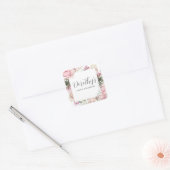 ピンクフローラ100thバースデーパーティーカスタムの好意 スクエアシール (封筒)