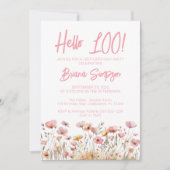 ピンクフローラ100th誕生日パーティー 招待状 (正面)