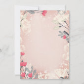 ピンクフローラ16番目の誕生日招待状(任意の年齢) 招待状 (裏面)