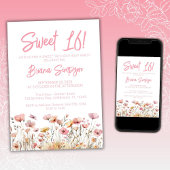 ピンクフローラ16th誕生日パーティー 招待状