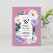 ピンクフローラ18th誕生日パーティー 招待状 (スタンド正面)