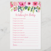 ピンクフローラ2ベビーシャワーゲームアドバイス&ウィッシュ (裏面)