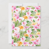 ピンクフローラ2ワイルドジャングルサファリ誕生日ガール 招待状 (裏面)