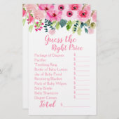 ピンクフローラ2赤ちゃんシャワーゲーム推定価格&食べ物 (正面/裏面)