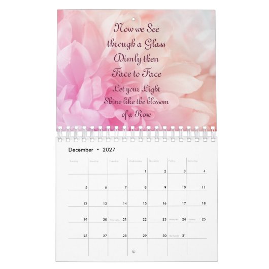 ピンクフローラ2023カレンダーの赤面 カレンダー (12月 2027)