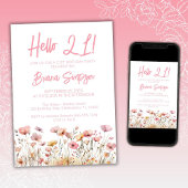 ピンクフローラ21歳の誕生日パーティー 招待状