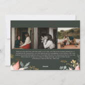 ピンクフローラ4枚フォトハッピー新年ホリデーカード シーズンカード (裏面)