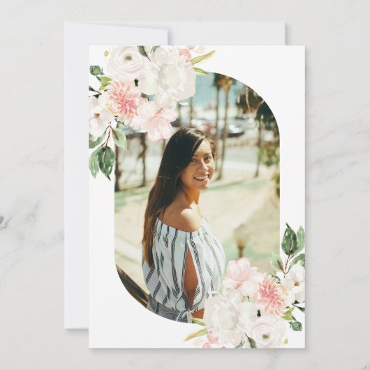 ピンクフローラ40歳の誕生日パーティーの招待状 招待状 (裏面)