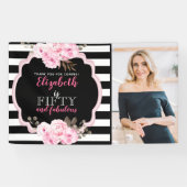 ピンクフローラ50と素晴らしいフォトブラック&ホワイト 横断幕 (横)