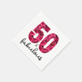 ピンクフローラ50と素晴らしい50th誕生日パーティー スタンダードカクテルナプキン (角)