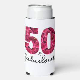 ピンクフローラ50と素晴らしい50th誕生日パーティー スリム缶クーラー