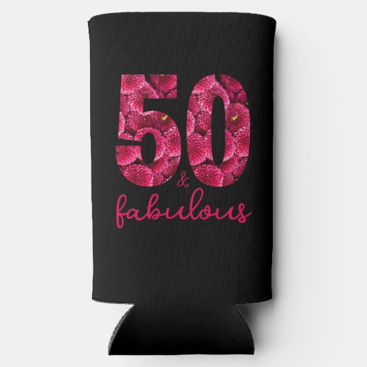 ピンクフローラ50と素晴らしい50th誕生日パーティー スリム缶クーラー (裏面)