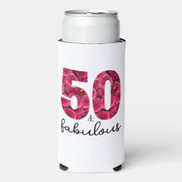 ピンクフローラ50と素晴らしい50th誕生日パーティー スリム缶クーラー