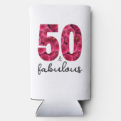 ピンクフローラ50と素晴らしい50th誕生日パーティー スリム缶クーラー (裏面)