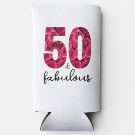 ピンクフローラ50と素晴らしい50th誕生日パーティー スリム缶クーラー