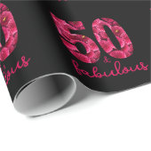 ピンクフローラ50と素晴らしい50th誕生日パーティー ラッピングペーパー (ロールコーナー)