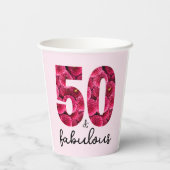 ピンクフローラ50と素晴らしい50th誕生日パーティー 紙コップ (裏面)